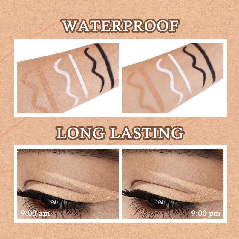 IMAGIC Eyeliner With Pencil Black\White\Nude Color Sharpener Long Lasting Liner Eye Waterproof Gel Eye Makeup