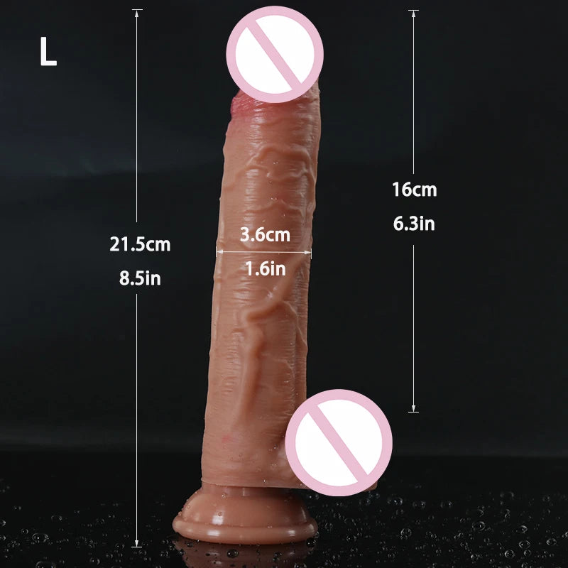 Realistic Silicone Big Dildos Fake Long Dick Penis Soft Double Layer Butt Plug Adult Sex Toys For Woman Men Vagina Anal Massage