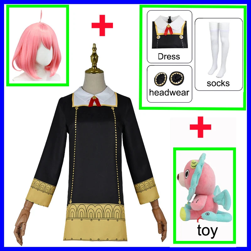 Anime Spy X Family Cosplay Costume Yor Forger Sexy Dress Loid Forger Light Green Suit Anya Kawaii Outfit Carnival Party Wig COS