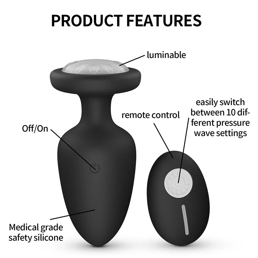 LED Colorful Light Butt Plug for Women Men Anal Plug Vibrator Prostate Massager Adults Sex Toys Wireless Remote Control Buttplug