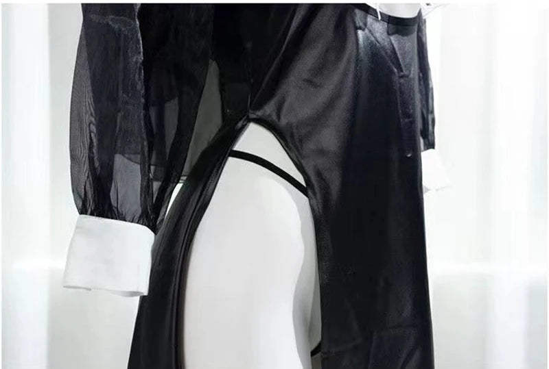 Sexy female nun Halloween cosplay costume perspective fantasy erotic lingerie hollow lingerie set