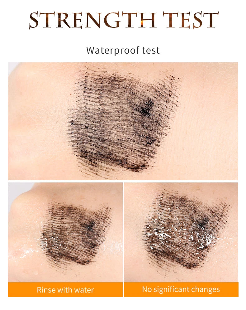 QIC Fashion Diamond 4D Mascara Waterproof Eye Make-up Cosmetics Peanut Silicone Brush Lengthening Curl Lashes Fast Dry
