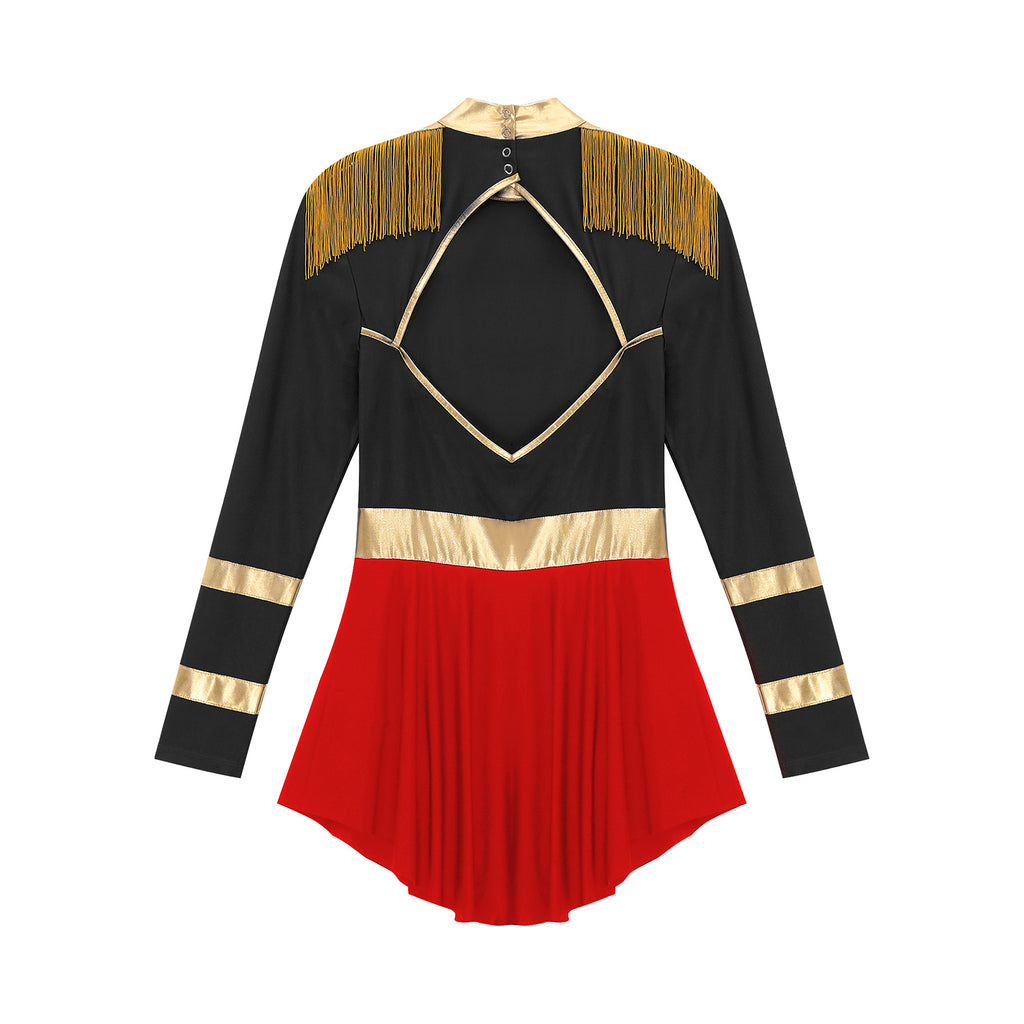 Womens Circus Ringmaster Halloween Cosplay Costume Glitter Lion Tamer Director Uniform Circus Majorette Carnival Clown Clothings