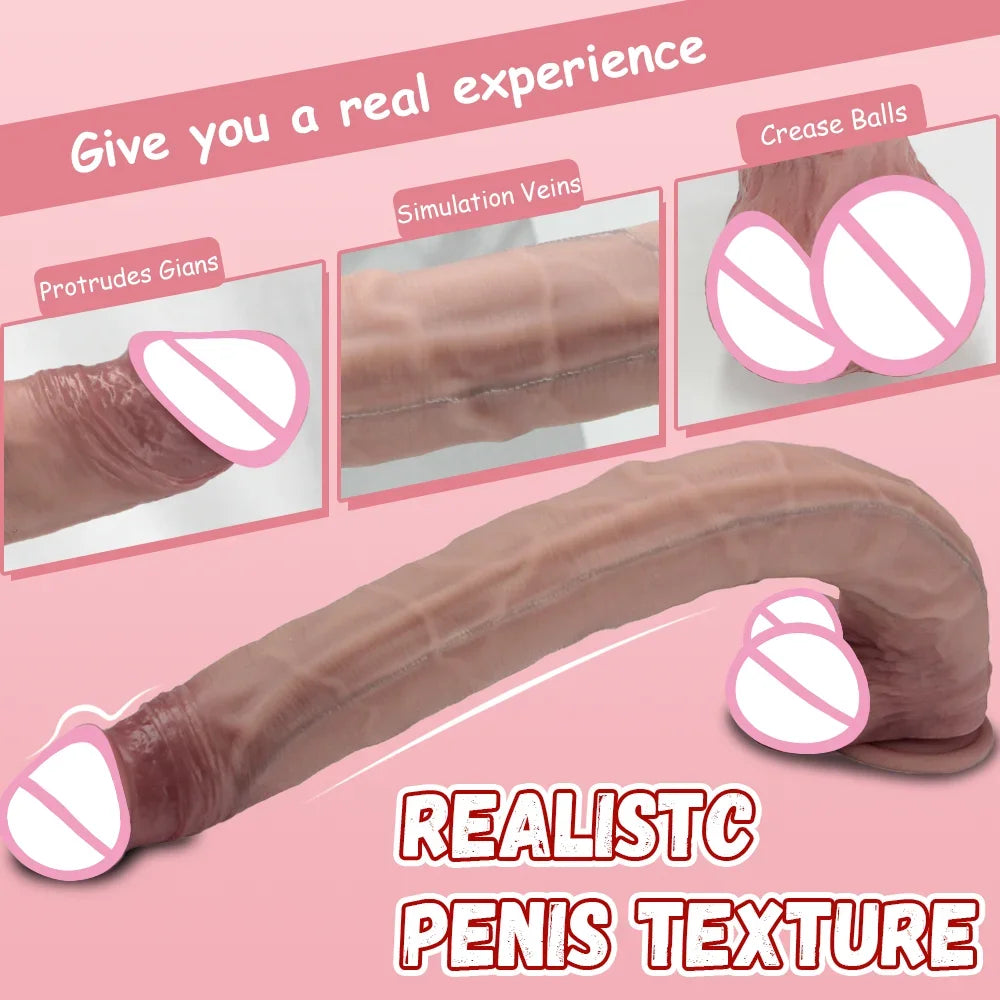 42.5cm Realistic Big Long Dildo Sex Toy Dildo with Strong Suction Cup Lifelike Silicone Sex Toys for Vagina Anal Stimulation