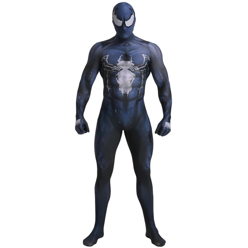 Spiderman Costume Adults Tony Venom Costume  Detachable Mask Stretchable Suit Deluxe Superhero Costume Halloween Costume For Men