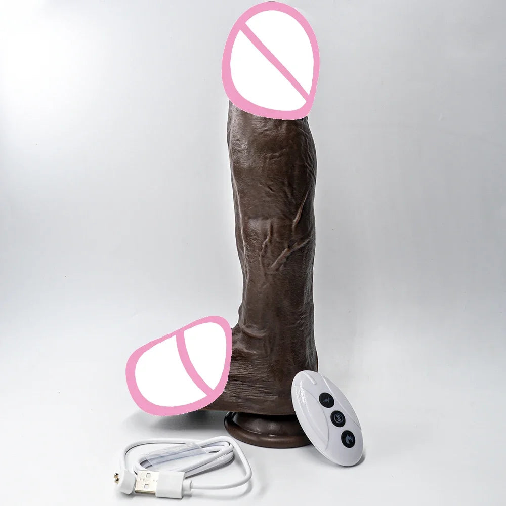 Vibrator XXXL Big Penis 11.4in Realistic Dildo Telescopic Vibrating Heating Anal Butt Plug Sex Toys for Women G Spot Dick Adult