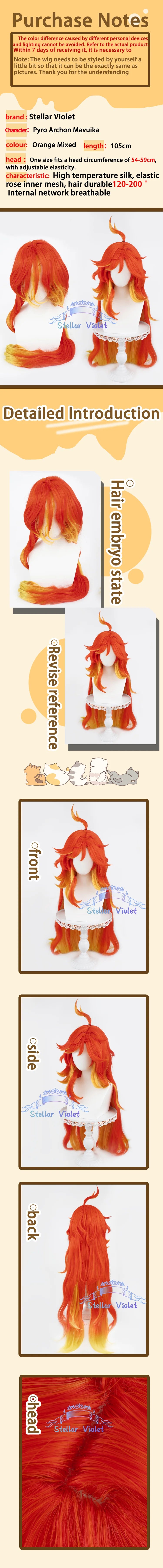 Mavuika Cosplay Wig Heat Resistant Game Genshin Impact Kinich Cosplay Synthetic Wigs Varesa IFA Chasca Kachina Citlali Anime Wig