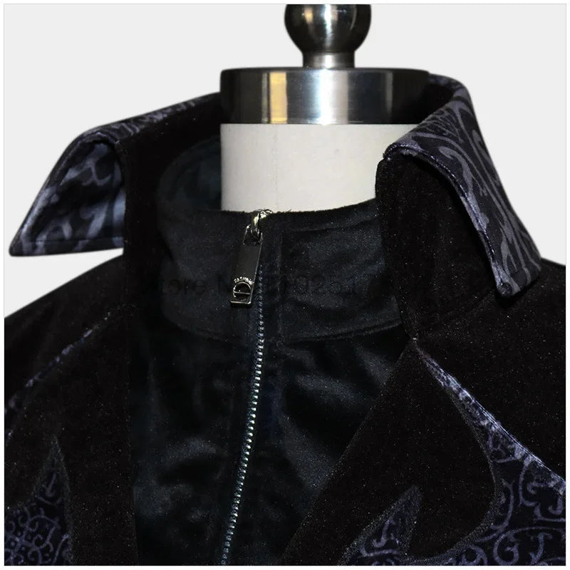 2025 Steampunk Women Men Medieval Dress costume Velet Stand Collar Tailcoat Gothic Vampire Cosplay Jacket Coats S-5XL