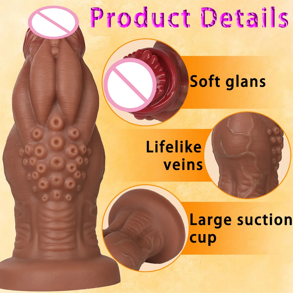 Monster dildo toy with strong suction cup for hands-free silicone large giant dildo anal plug for men and women couples gay