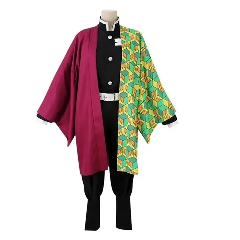 Anime Demon Slayer Kimetsu No Yaiba Tomioka Giyuu Cosplay Costume Women Kimono Uniform Clothes Wig Adult Kids Halloween Party