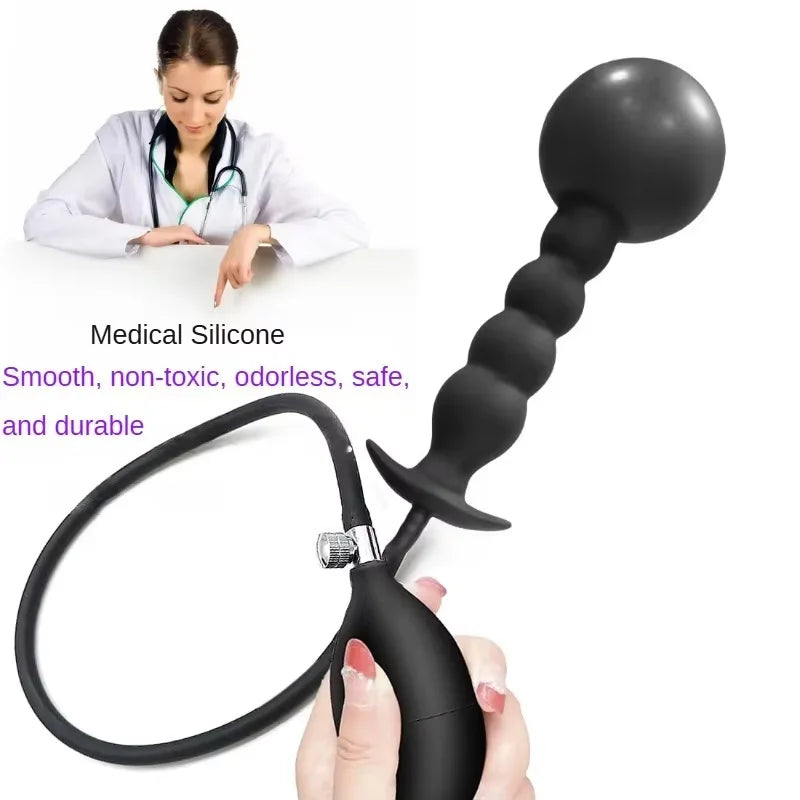 Anal Plug Super Long 5 Beads Expandable Inflatable Anal Plugs Big Butt Plug Butt Plug Anal Beads Ass Dilator SM Couples Sex Toy