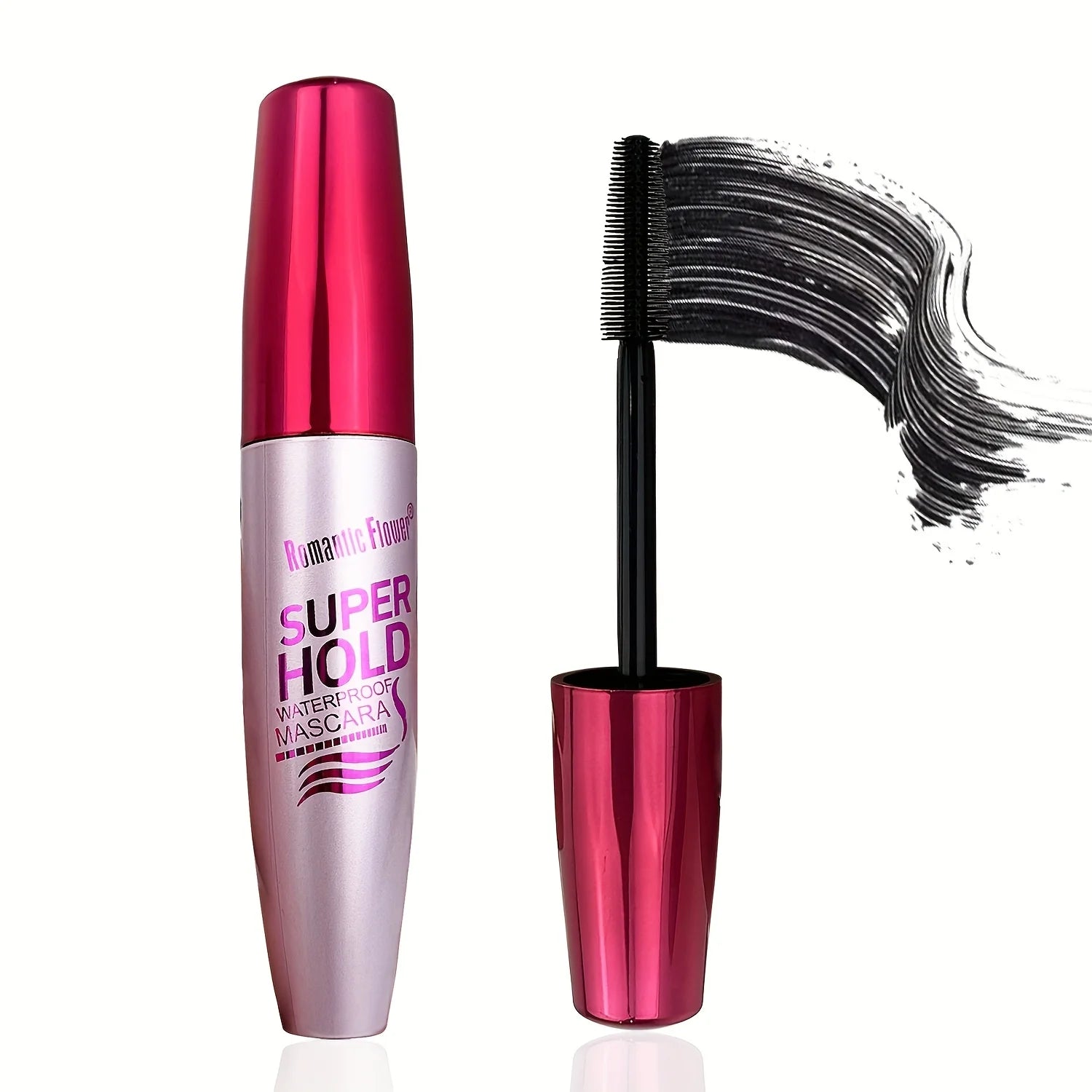 4D Waterproof Curling Mascara Black Silk Fiber Eyelashes Extension Long Lasting No Smudging Female Cosmetic Makeup