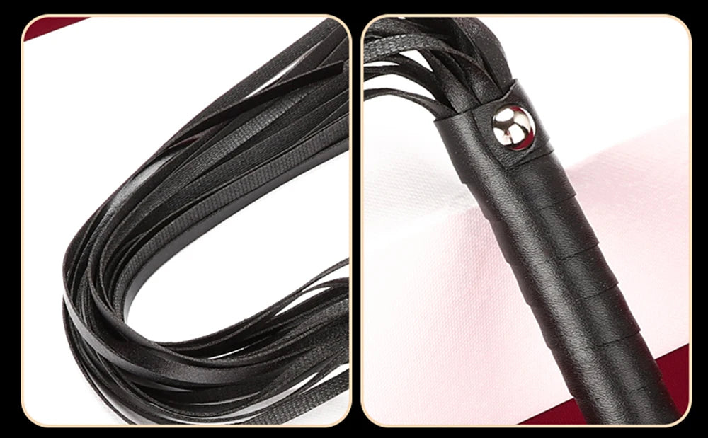 BDSM Bondage Restraint Kit 10 Pieces Drawstrings Collars Eye Masks Mouth Balls Whips Cotton Ropes Nipple Clamps Rope for Couples