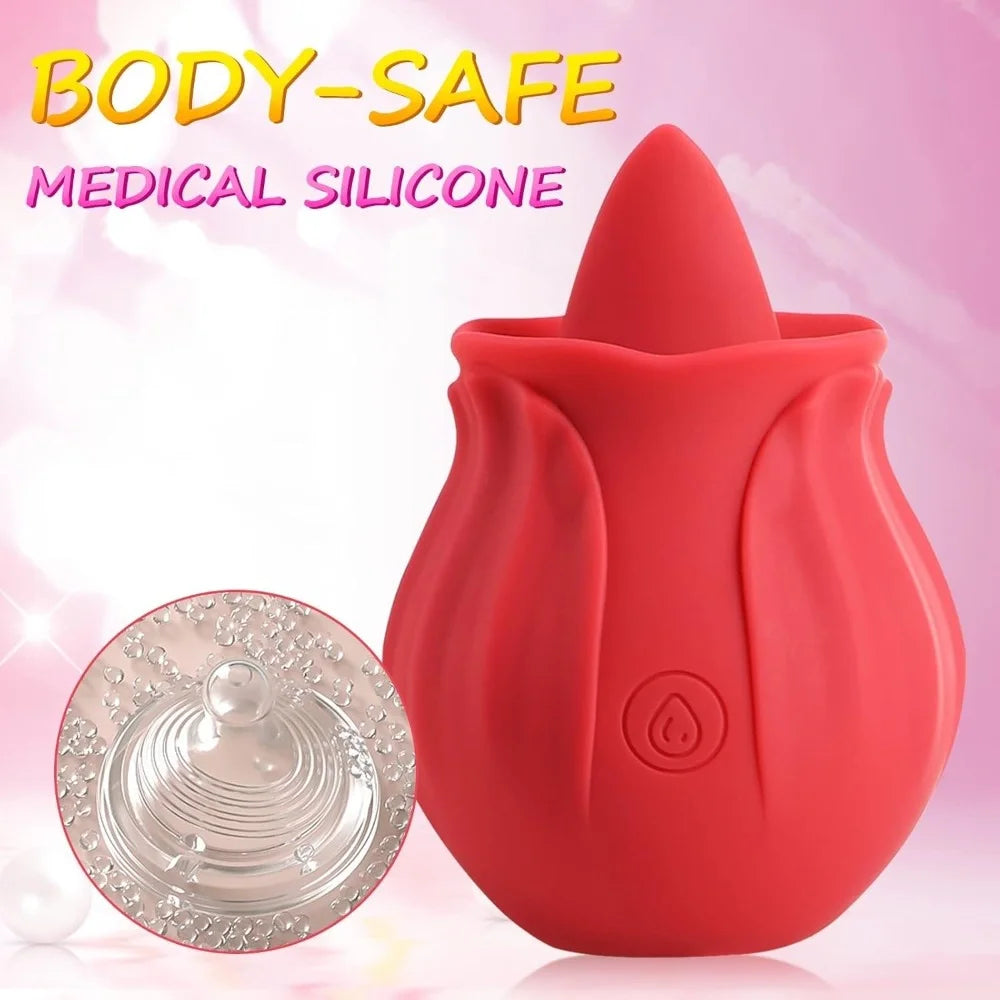 Licking Vibrator for Women Clitoral Nipple Stimulator Massager Thrusting Dildo 2 in 1 Sex Toy for Women Adult Sex Products 18+