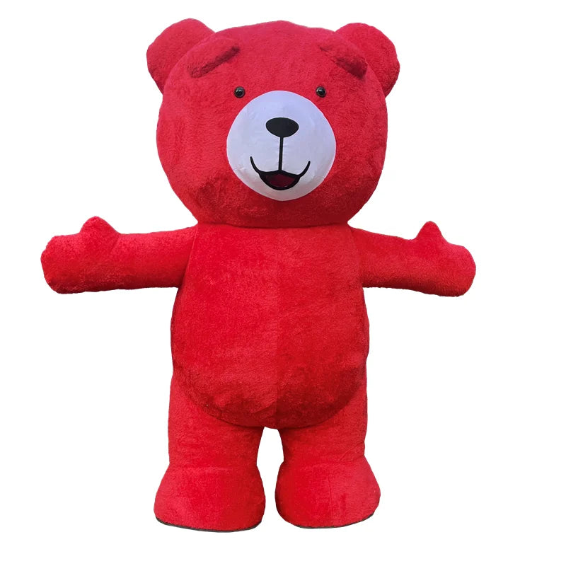Inflatable Teddy Bear Mascot Costume for Adults - Cute Walking Bear Set for Carnival Birthday Party Role-Playing Performance