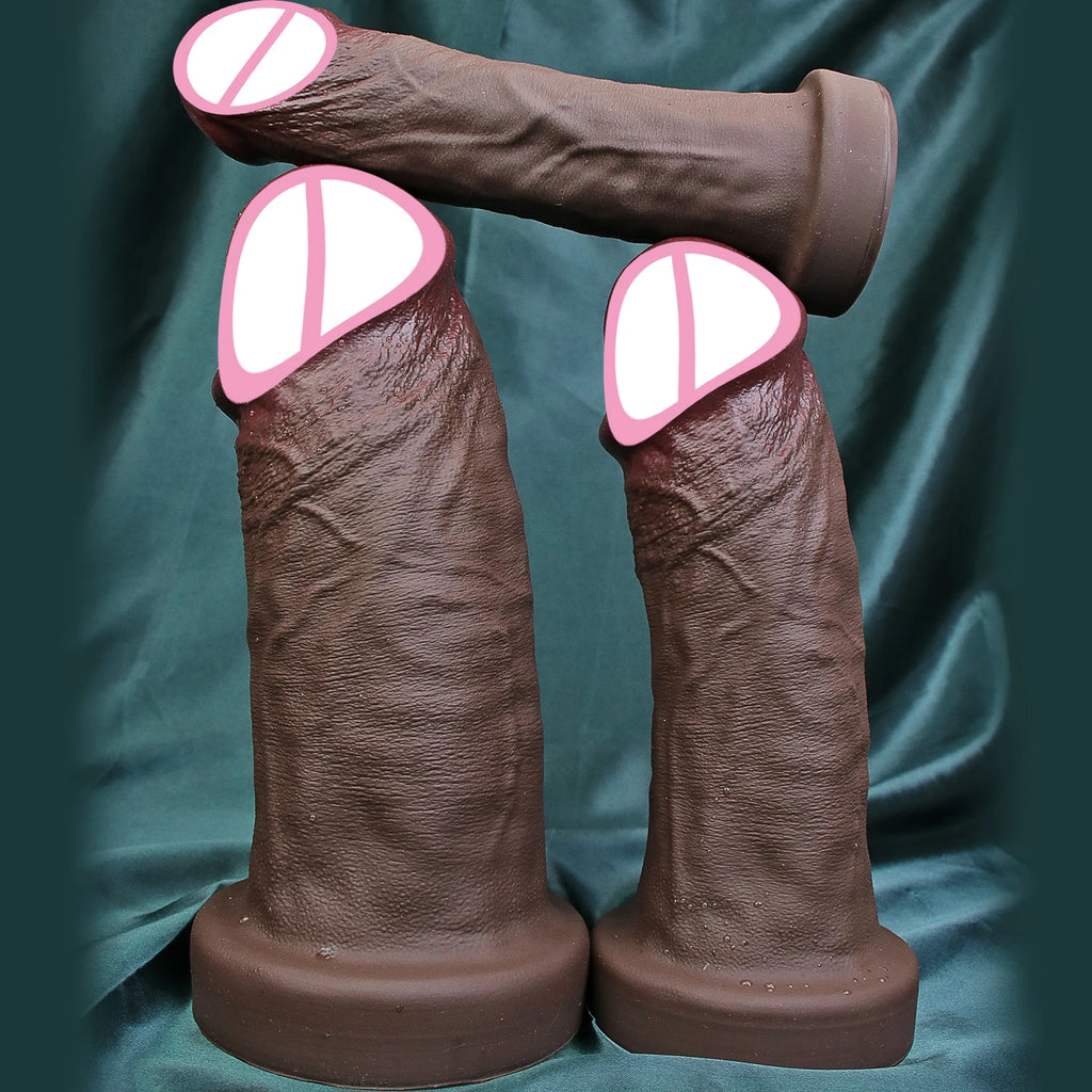 L Diameter 3.5 Inches Realistic Soft Big Thick Dildo S/M/L Silicone Penis Masturbation Suction Cup Dick Man Woman Anal Sex Toy