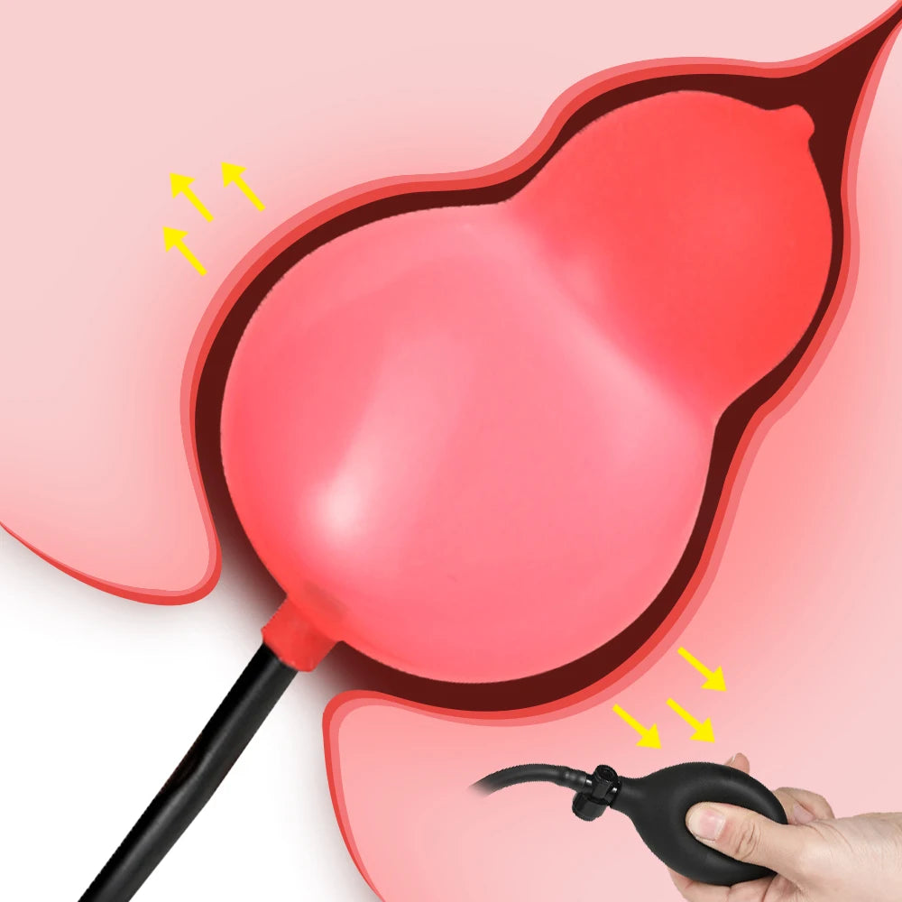 Inflatable Anal Dildo Plug Silicone Expandable Butt Plug with Pump Sex Toys for Women Men Anal Dilator Massager Adult Products