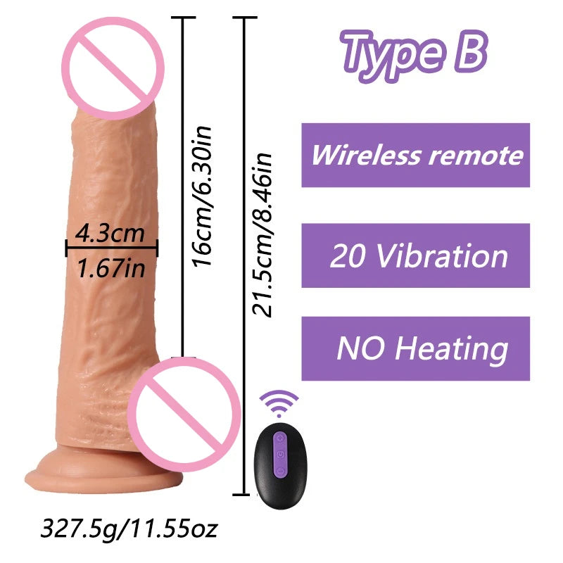 Thrusting Dildo Vibrator Sex Toy Black Realistic Vibrating Dildos G-spot Anal Stimulation Vibrating Dildo for Women Masturbation