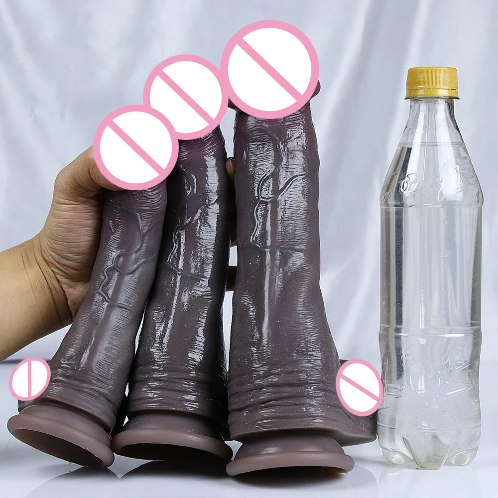 Huge Realistic Dildos for Women Real Skin Testicles Dildo Anal Vaginal Stimulation Strapon Big Glans Penis Sex Toys for Woman