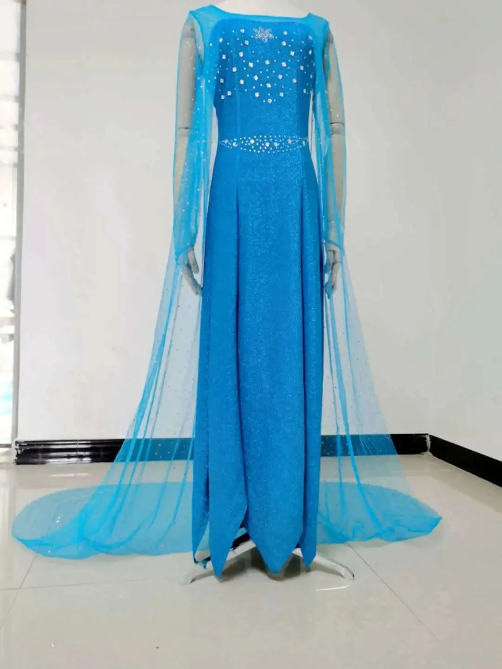Cartoon Princess Elsa Cosplay Halloween Party Costumes Frozen Adult Elsa Princess Women Sequin Dresses Girlfriend Birthday Gift