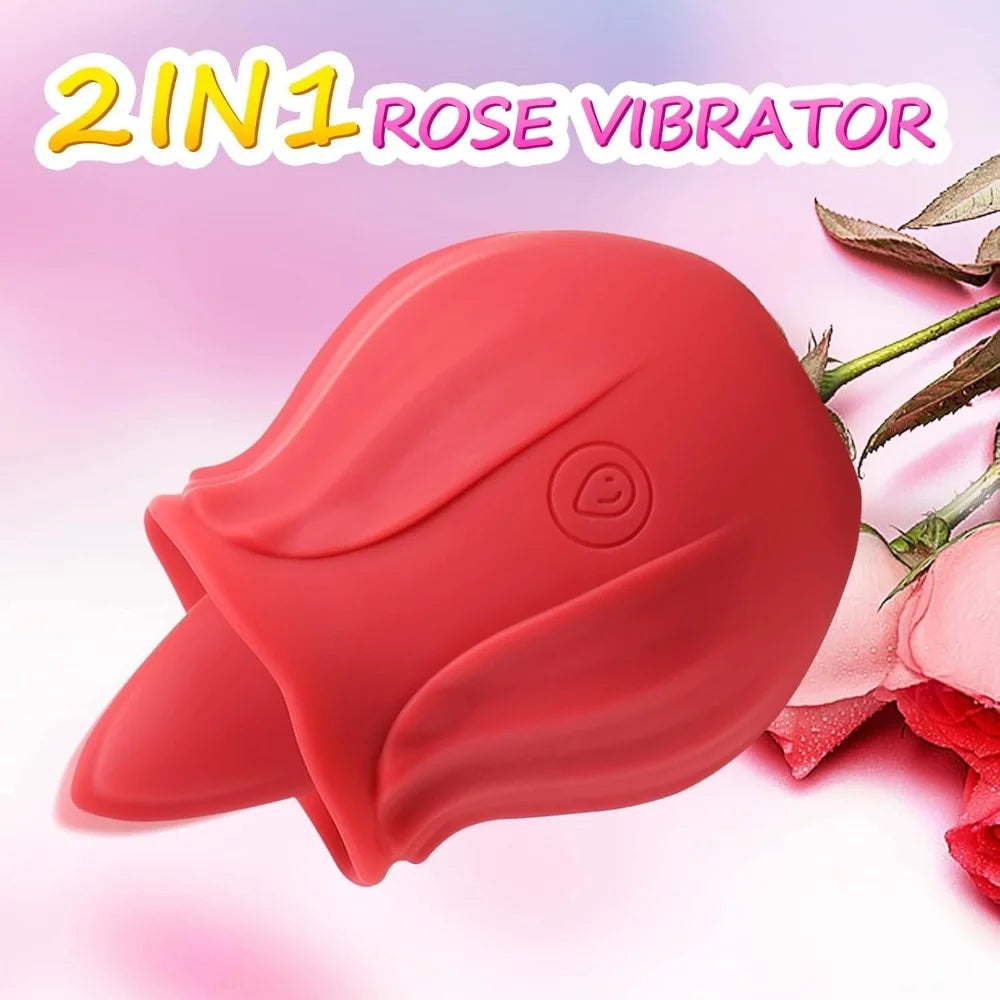 Licking Vibrator for Women Clitoral Nipple Stimulator Massager Thrusting Dildo 2 in 1 Sex Toy for Women Adult Sex Products 18+