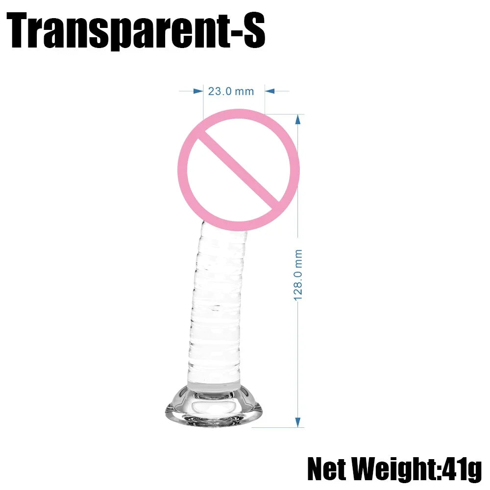 Realistic Dildos For Women No Vibrator Sex Toys Couples Crystal Jelly Mini Penis Vagina Anal Butt Plug Female Masturbation 4Size