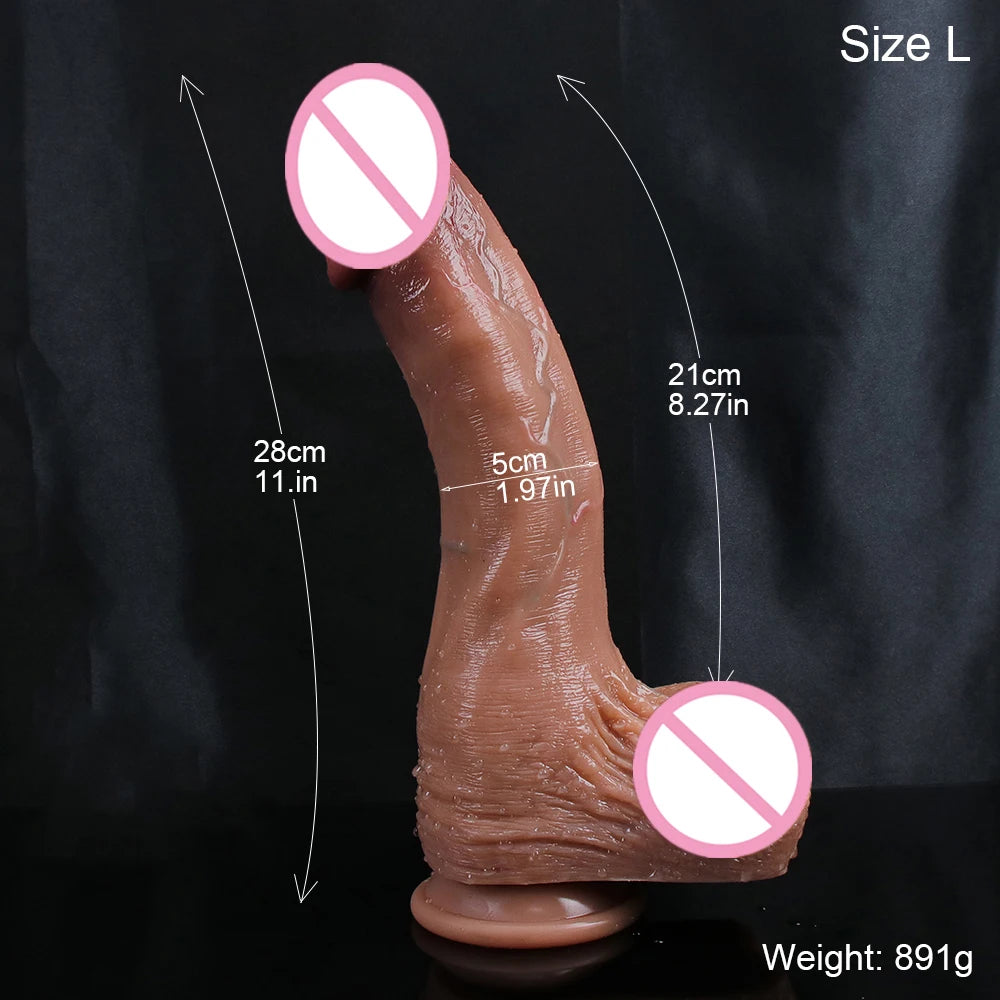 New Realistic Big Glans Dildo Soft Long Penis Huge Adult Dick Suction Cup Anal Sex Toys For Women Vagina G-Spot Orgasm Stimulate