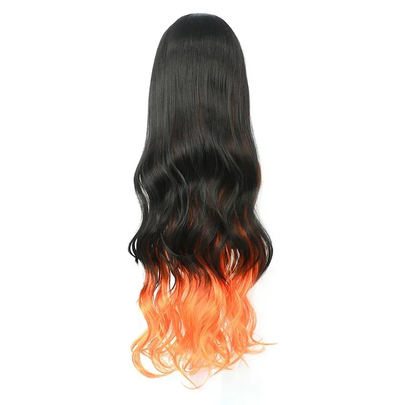 Anime Cosplay Kimetsu No Yaiba Kamado Nezuko Costume Kimono Demon Slayer Cosplay Wigs Hairs Halloween Carnival Women Outfit