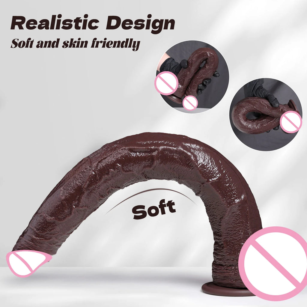 Big Black Dildo Anal Giant Penis Sex Toys for Women and Men 16.5 inch Thick Huge G Spot Dildos Realistic Dildo with Suction Cup