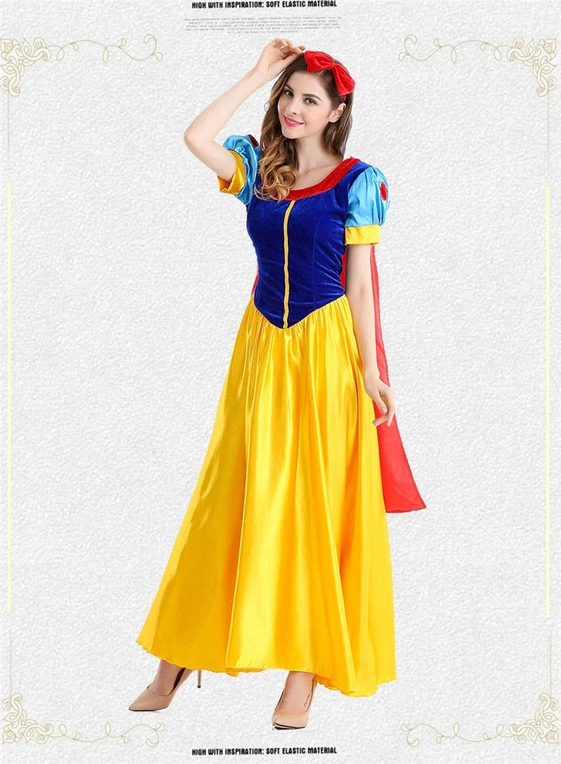 White Cosplay Costume Princess White Snow Cartoon Dress Petticoat Adult Plus size For Women Halloween Party