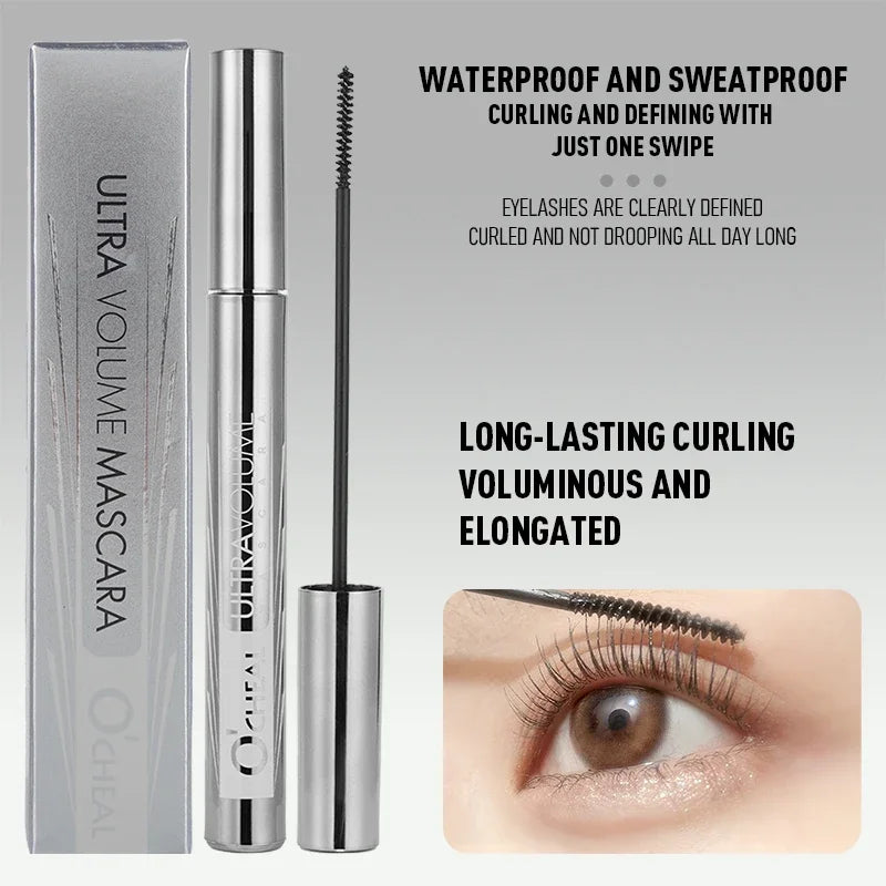 Long Lasting Waterproof Mascara 2mm Micro Engraving Brush Curling Lengthens Volumizes Smudgeproof Clump Free