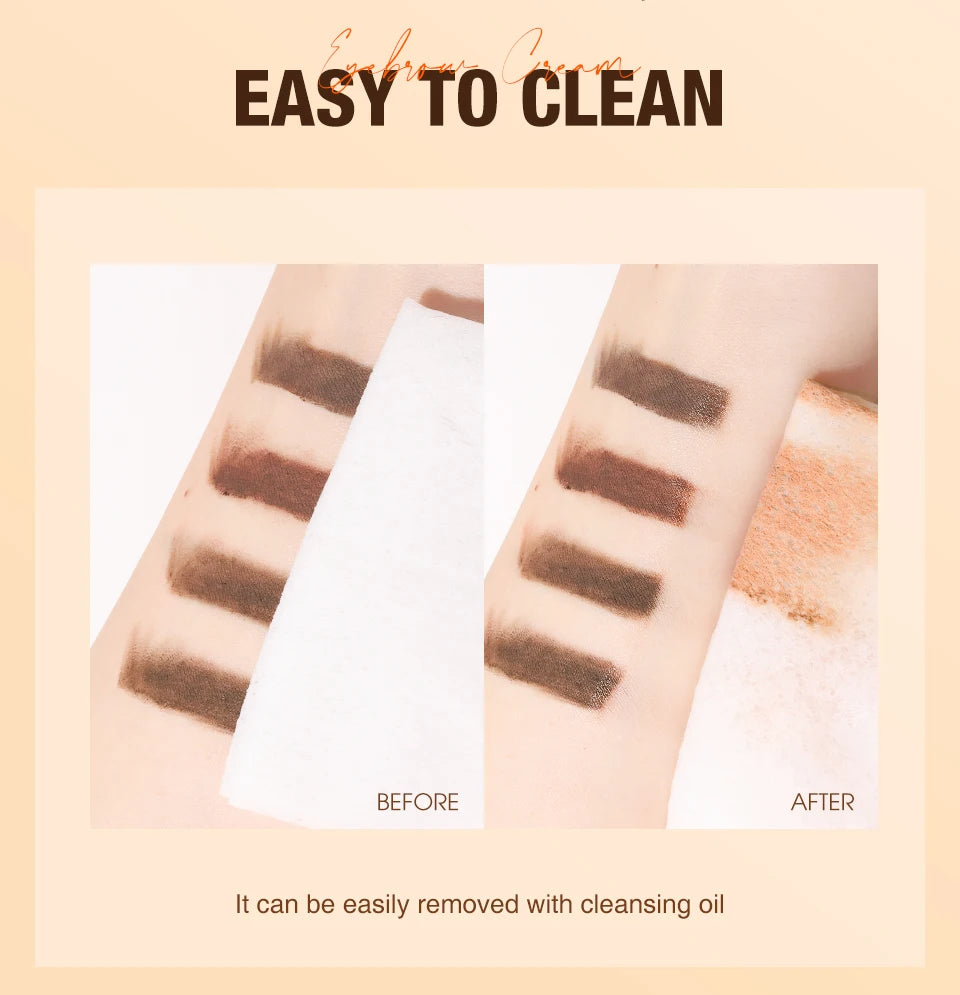 O.TWO.O Eyebrow Pomade Brow Natural Waterproof Creamy Texture Highly Tint Eyebrow Gel Double Use For Eyeliner Beauty Makeup