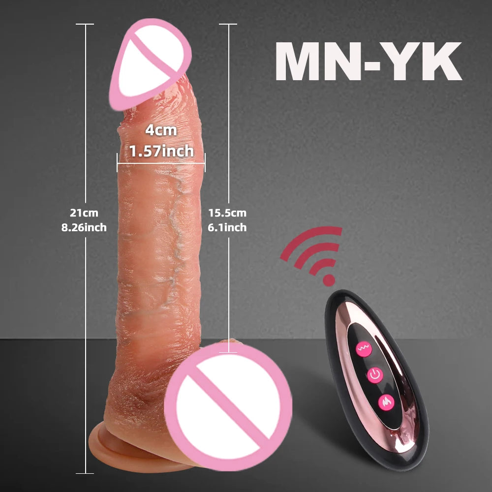 Big Penis Sex Toy Remote Control Realistic Dildo Vibrator Sexy Adult Toy Vibrating Female Sex Machine Heated Telescopic Vibrator