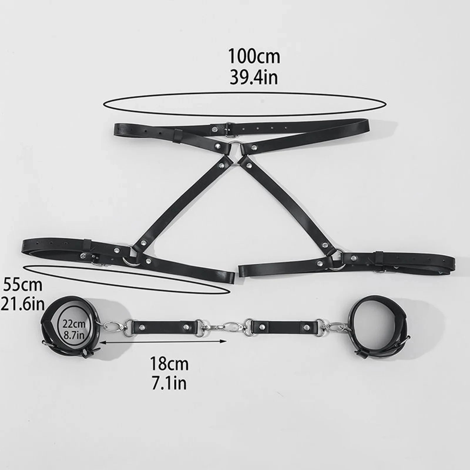 Handcuffs Sex Toys Games For Couples Leather BDSM Kit Body Harness Cuffs Bondage Straps Erotic Adult Sex Toys for Party Sexy