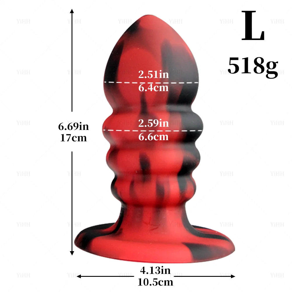 Anal Plug Dildo Huge Silicone Butt Plug Beads Big Penis Vaginal Anal Dilator Suction Cup Prostate Massage Anal Toy for Women Men