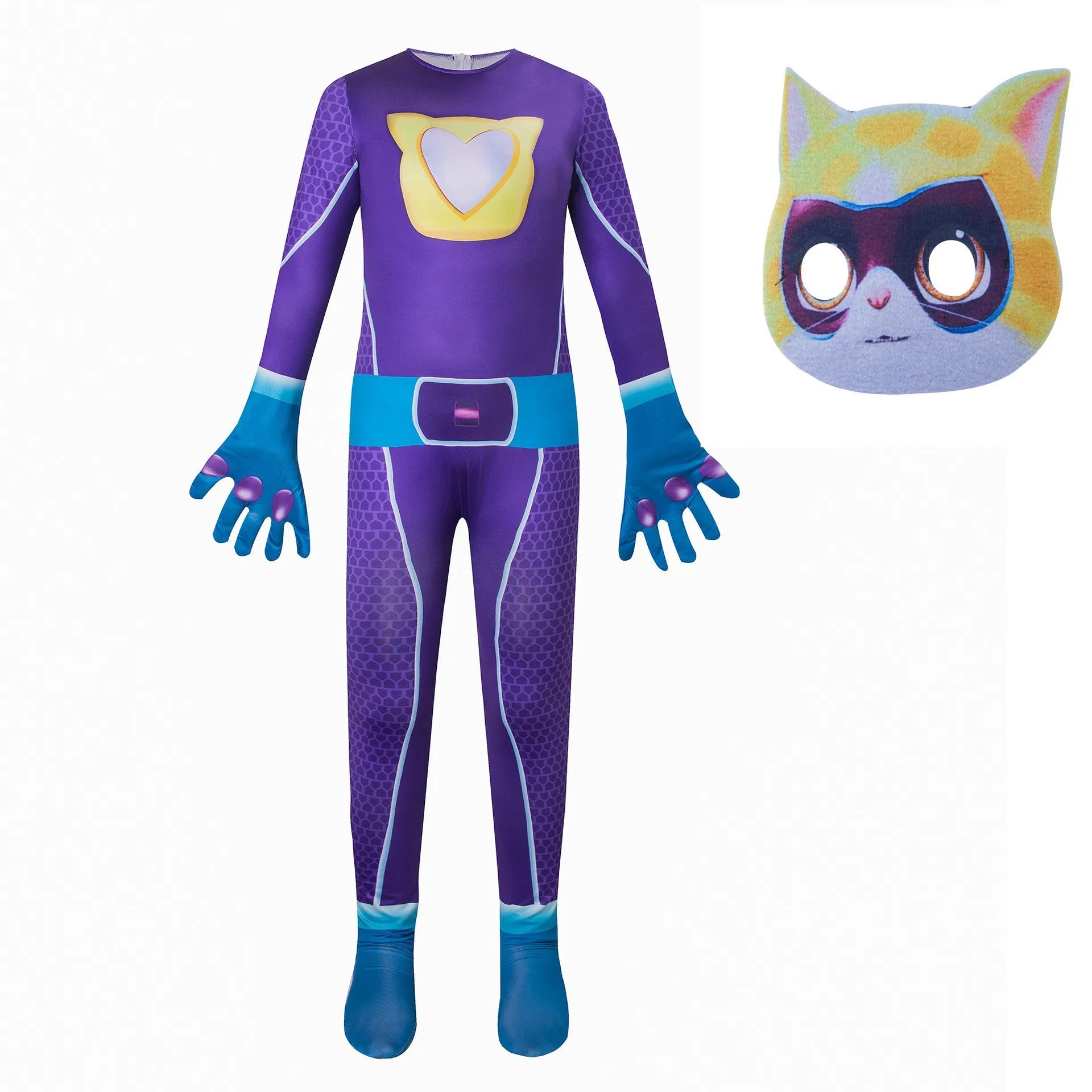 SuperKitties jumpsuit, tight fitting Halloween costume, stage performance costumes, super cats