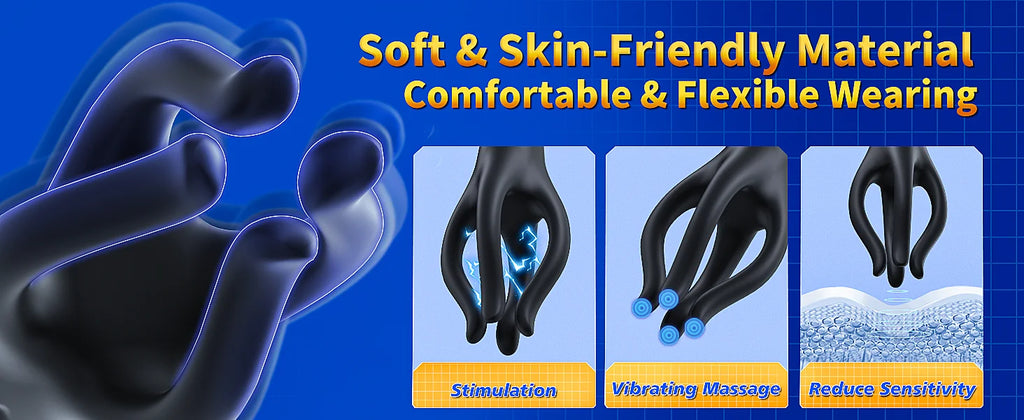 Male Penis Vibrator Sex Toys,4 Tentacles 360° Wrapping Glans Trainer,Fingertip Endurance Delay Exerciser,Masturbator Erotic Toys