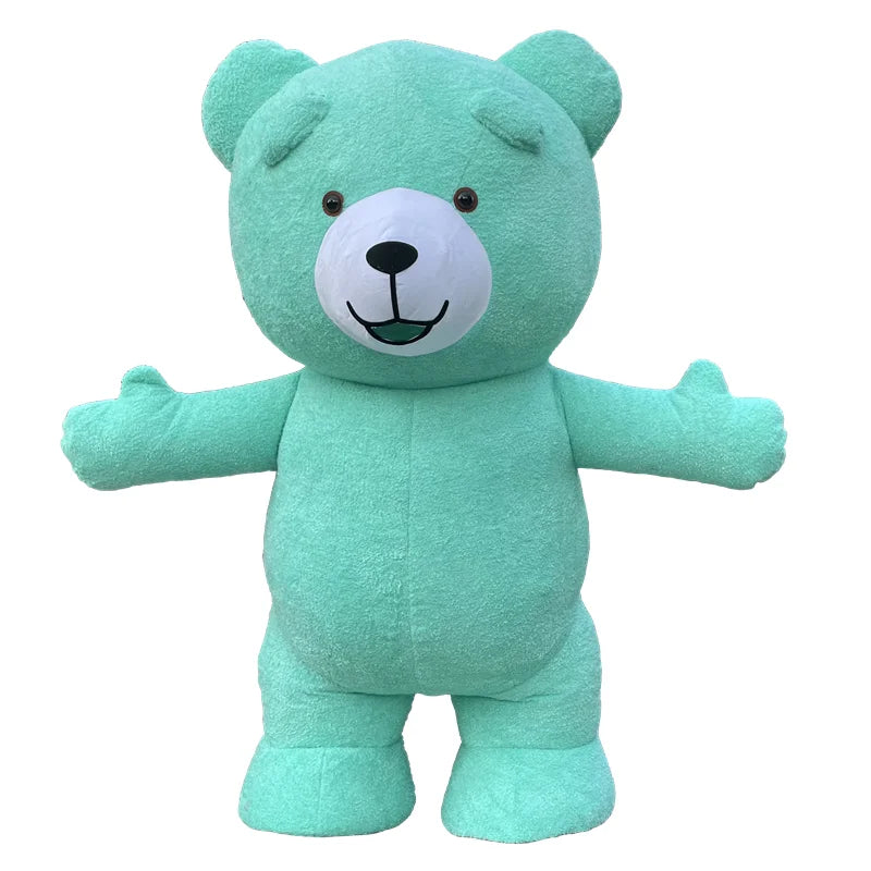 Inflatable Teddy Bear Mascot Costume for Adults - Cute Walking Bear Set for Carnival Birthday Party Role-Playing Performance