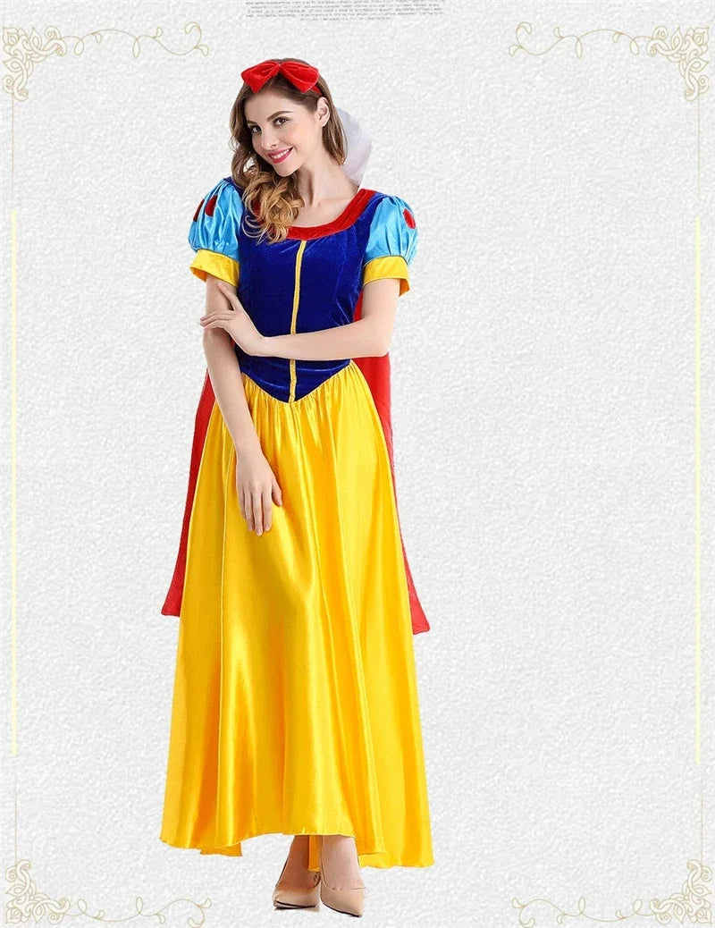 White Cosplay Costume Princess White Snow Cartoon Dress Petticoat Adult Plus size For Women Halloween Party