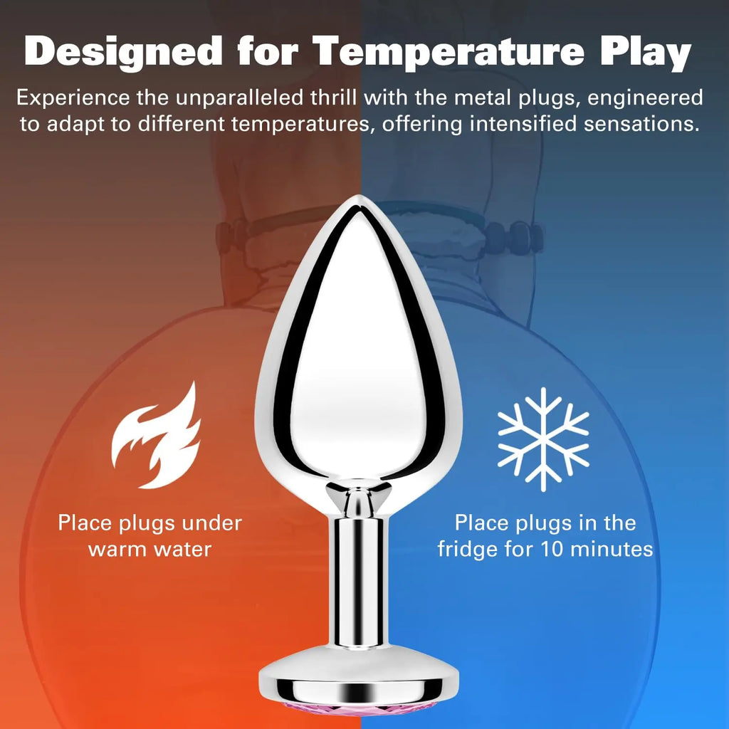 Anal Plugs Men Women Heart 3 Sizes Stainless Steel Crystal Removable Butt Plug Stimulator Anal Sex Toys Prostate Massager Dildo