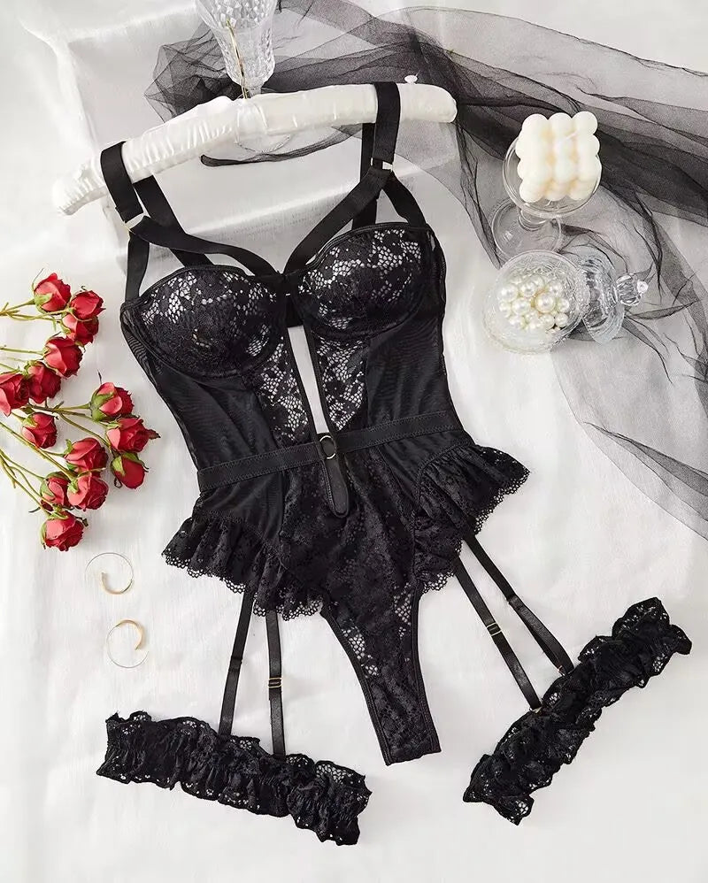 Erotic Underwear Bras Sets For Women Lace Garter Lingerie Intimates 2025 Underwire Bra And Panty Thongs Ladies Underwear Set