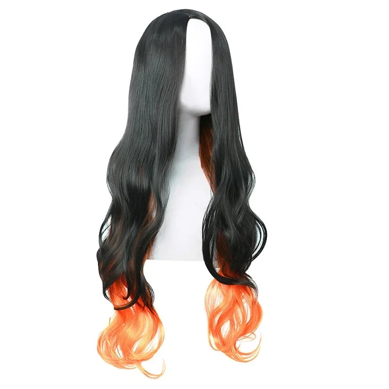 Anime Cosplay Kimetsu No Yaiba Kamado Nezuko Costume Kimono Demon Slayer Cosplay Wigs Hairs Halloween Carnival Women Outfit