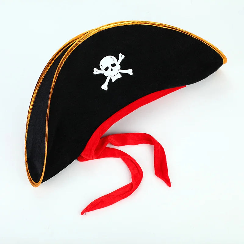 LED Pirate Hat Pirate Theme Holiday Cosplay Pirate Costume Decorations Glowing Captain Hat Colonial Tricorn Hat Woman Skull Hat