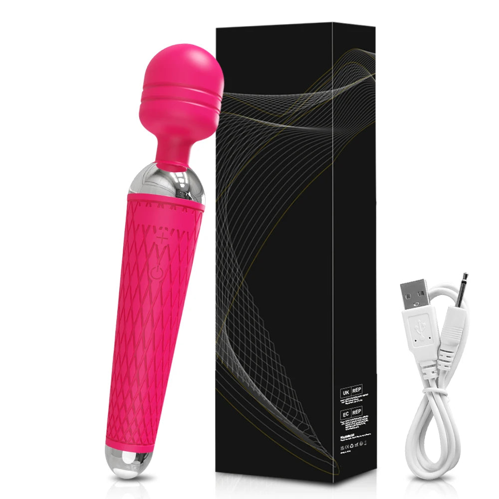 Powerful Clitoris Dildo Vibrator Erotic Sex Toys for Women 20 Patterns Vibration Magic Wand G-spot Massager Female Masturbator