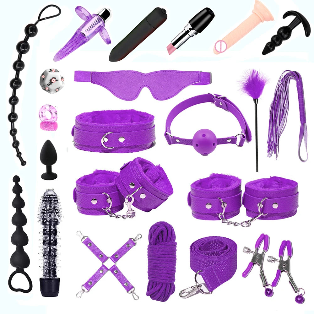 Vibrators sexy toys for women couples adult 18 Handcuffs erotic accessories bondage gear Mask anal plug penis ring dildo sex kit