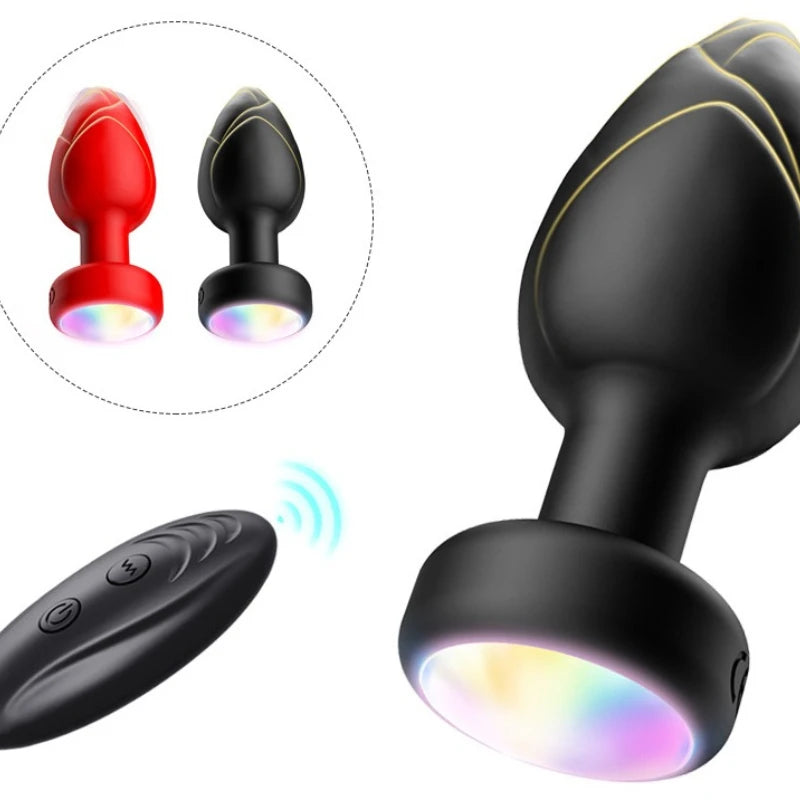 LED Butt plug Anal Vibrator Wireless Remote Control Men Prostate Massager Female Vagina Masturbator for Adult Sex Toys Women Men
