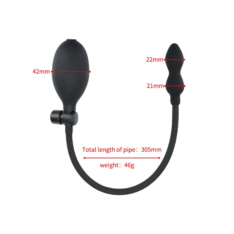 Inflatable Anal Plug with Double Beads Expandable Pump for Women Men Sex Toys Butt Plug Anal Dilator Prostate Massage Adult Toys
