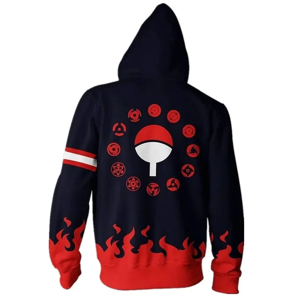 Anime Zip Hoodie Jackets Cosplay Clothes Costumes Men Hoodies Sweatshirts Zipper Tops Sasuke Sweatshirt Kakashi Tops
