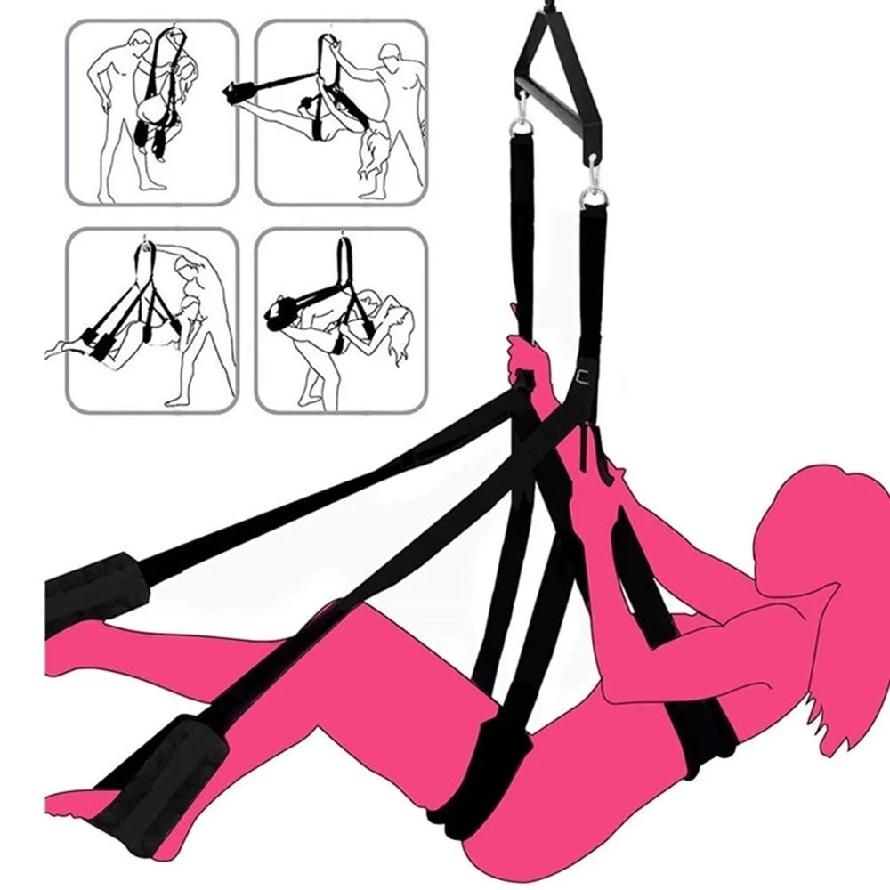 Couples Erotic Sexual Position BDSM Bondage Soft Nylon Sex Swing Sex Toys For Women Men Adult Games Slave Restraint Indoor Sling