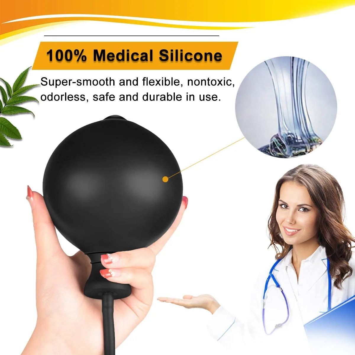 Inflatable Anal Plug with Metal Ball for Men&Women Extra Large Prostate Massager &G-Spot Stimulator Premium Comfort Anal Dilator